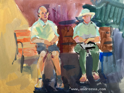 Two Friends in Girona
