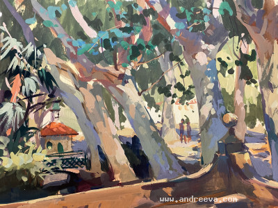 Dappled Light Through Trees